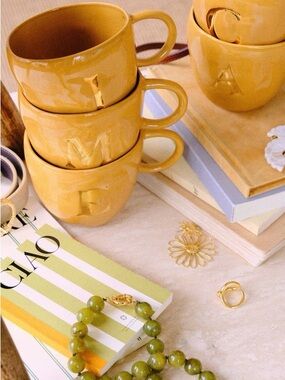 SÉZANE Ochre Gold Yellow Ceramic Mug.